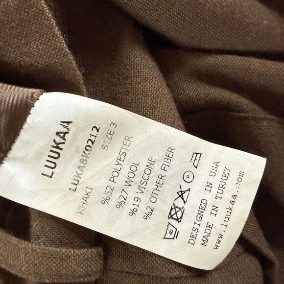 Luukaa Brown Trousers Taper Slightly Cropped Crossfront Tie Sash $180 12 - Picture 9 of 9